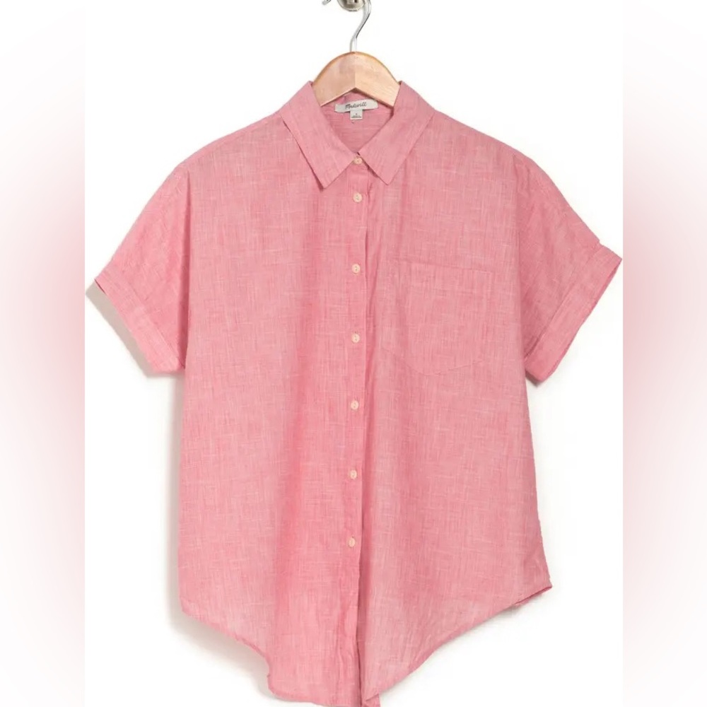 Madewell end on end tie front collared shirt - Picture 9 of 10